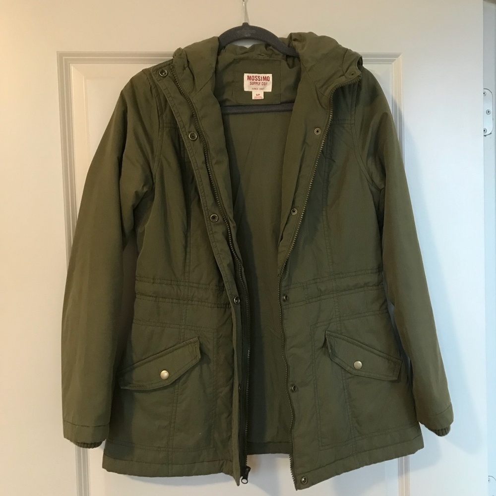 EUC Mossimo Green Utility Anorak Jacket w/ Hood